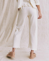 Sweatpants | Women The Great. The Wide Leg Cropped Sweatpant. Washed White