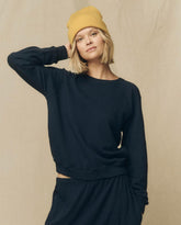 Sweatshirts | Women The Great. The Shrunken Sweatshirt. Solid True Navy