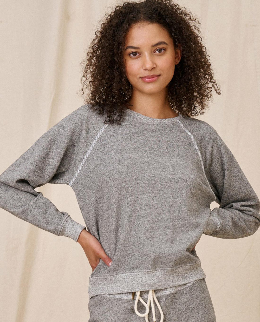Sweatshirts | Women The Great. The Shrunken Sweatshirt. Varsity Grey