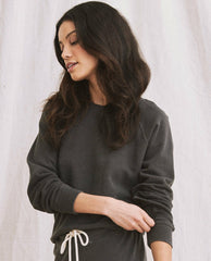 Sweatshirts | Women The Great. The Shrunken Sweatshirt. Washed Black