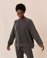 Sweatshirts | Women The Great. The Slouch Sweatshirt. Washed Black