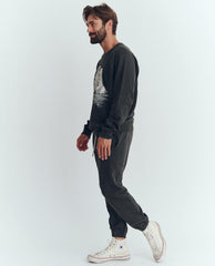 Tees & Sweats | Men The Great. The Men's College Sweatshirt. Graphic Washed Black With Polar Bear