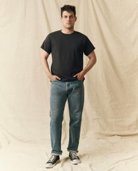 Tees & Sweats | Men The Great. The Men's Pure Knits Boxy Crew. Solid Almost Black