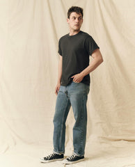 Tees & Sweats | Men The Great. The Men's Pure Knits Boxy Crew. Solid Almost Black