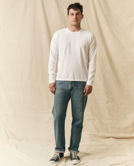 Tees & Sweats | Men The Great. The Men's Pure Knits Long Sleeve Slim Crew. True White