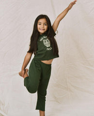 Tees & Sweats | Kids The Great. The Little Boxy Crew. Graphic Dark Forest With Owl Graphic