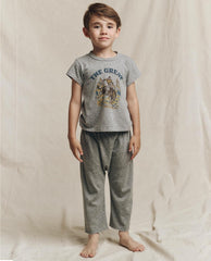 Tees & Sweats | Kids The Great. The Little Boxy Crew. Graphic Heather Grey With Rodeo Graphic