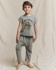 Tees & Sweats | Kids The Great. The Little Boxy Crew. Graphic Heather Grey With Rodeo Graphic