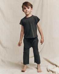 Tees & Sweats | Kids The Great. The Little Boxy Crew. Solid Washed Black