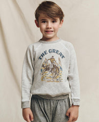 Tees & Sweats | Kids The Great. The Little College Sweatshirt. Graphic Soft Heather Grey With Rodeo