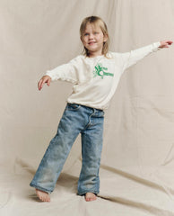Tees & Sweats | Kids The Great. The Little College Sweatshirt. Graphic Washed White With Merry Chri