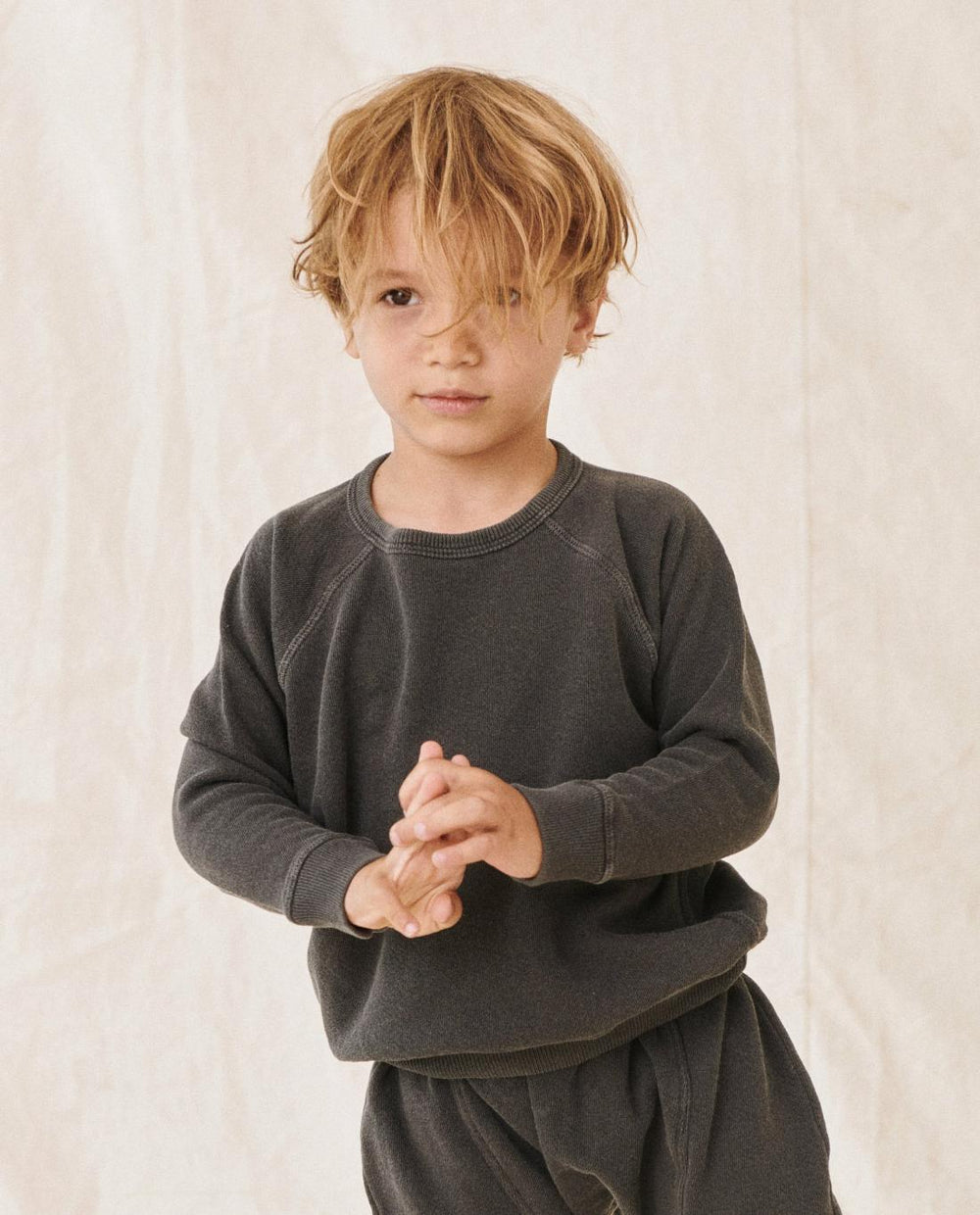 Tees & Sweats | Kids The Great. The Little College Sweatshirt. Washed Black