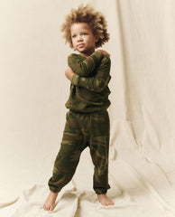 Tees & Sweats | Kids The Great. The Little Stadium Sweatpant. Novelty Deep Woods Camo