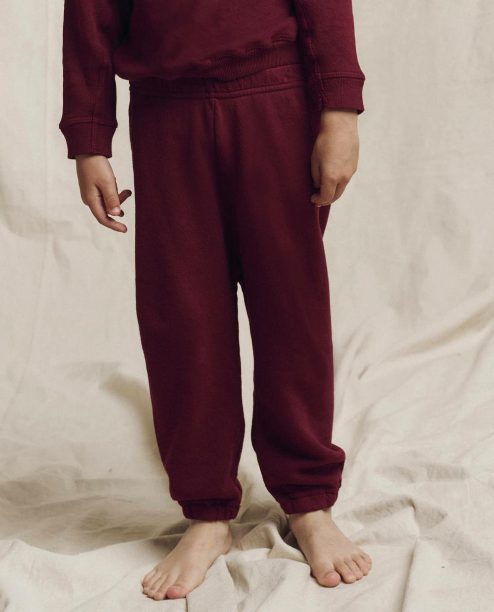 Tees & Sweats | Kids The Great. The Little Stadium Sweatpant. Solid Plum