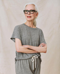 Tees | Women The Great. The Boxy Crew. Heather Grey