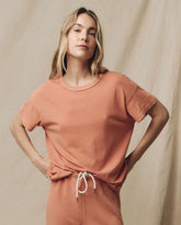 Tees | Women The Great. The Boxy Crew. Solid Sun Dried Orange