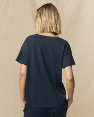 Tees | Women The Great. The Boxy Crew. Solid True Navy