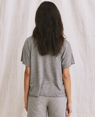 Tees | Women The Great. The Crop Tee. Solid Heather Grey