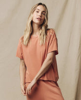Tees | Women The Great. The Crop Tee. Solid Sun Dried Orange