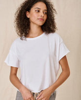 Tees | Women The Great. The Crop Tee. Solid True White