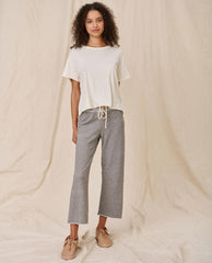 Tees | Women The Great. The Crop Tee. Solid Washed White