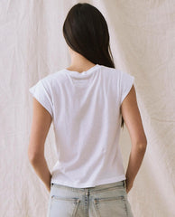 Tees | Women The Great. The Peak Shoulder Tee. True White