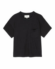Tees | Women The Great. The Pocket Tee. Solid Almost Black