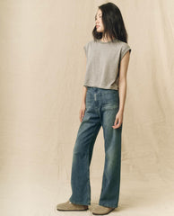 Tees | Women The Great. The Square Tee. Heather Grey