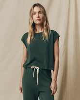 Tees | Women The Great. The Square Tee. Solid Deep Sea Green