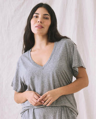 Tees | Women The Great. The V Heather Grey