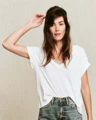 Tees | Women The Great. The V True White