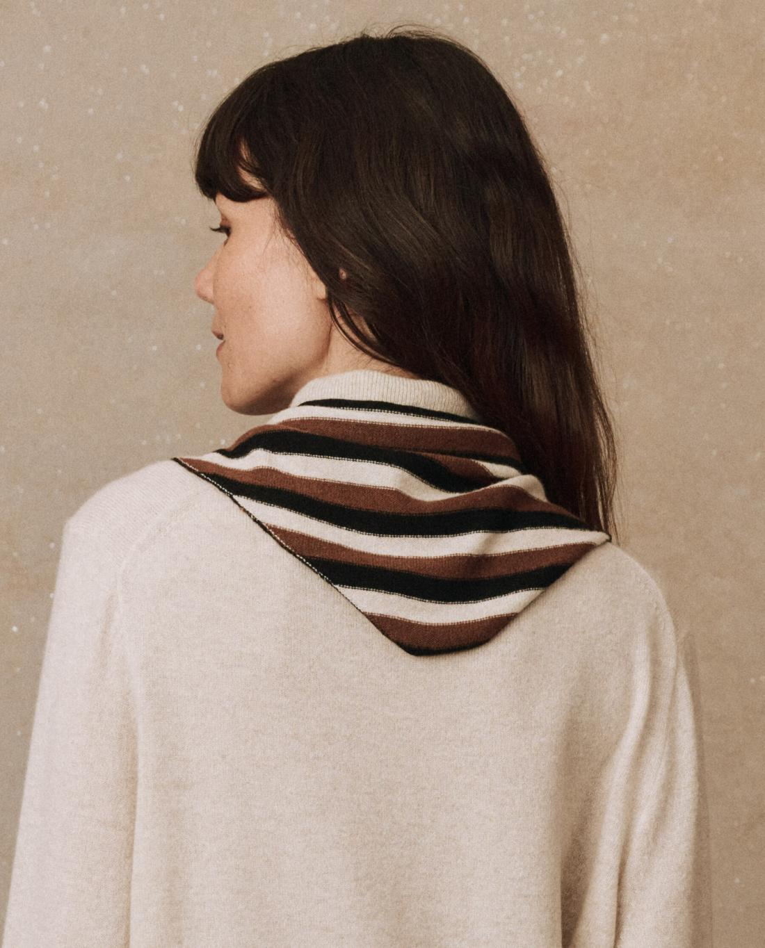 Accessories | Women The Great. The Cashmere Neckerchief. Santal Stripe