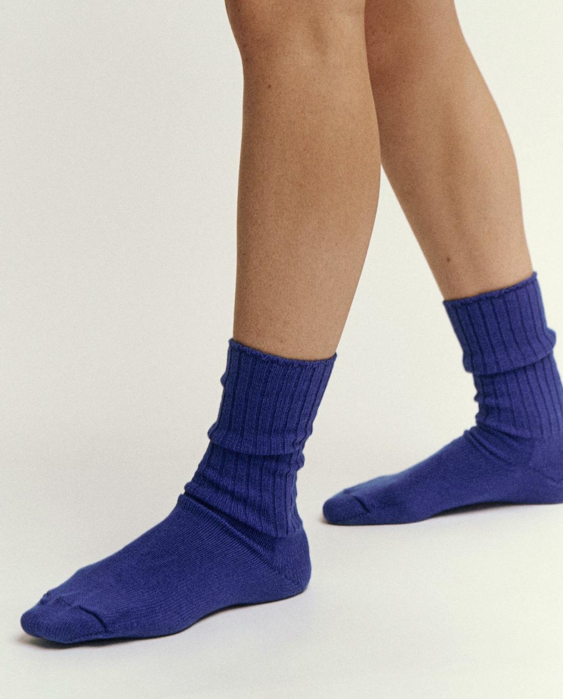 Accessories | Women The Great. The Cashmere Sock. Bright Blue