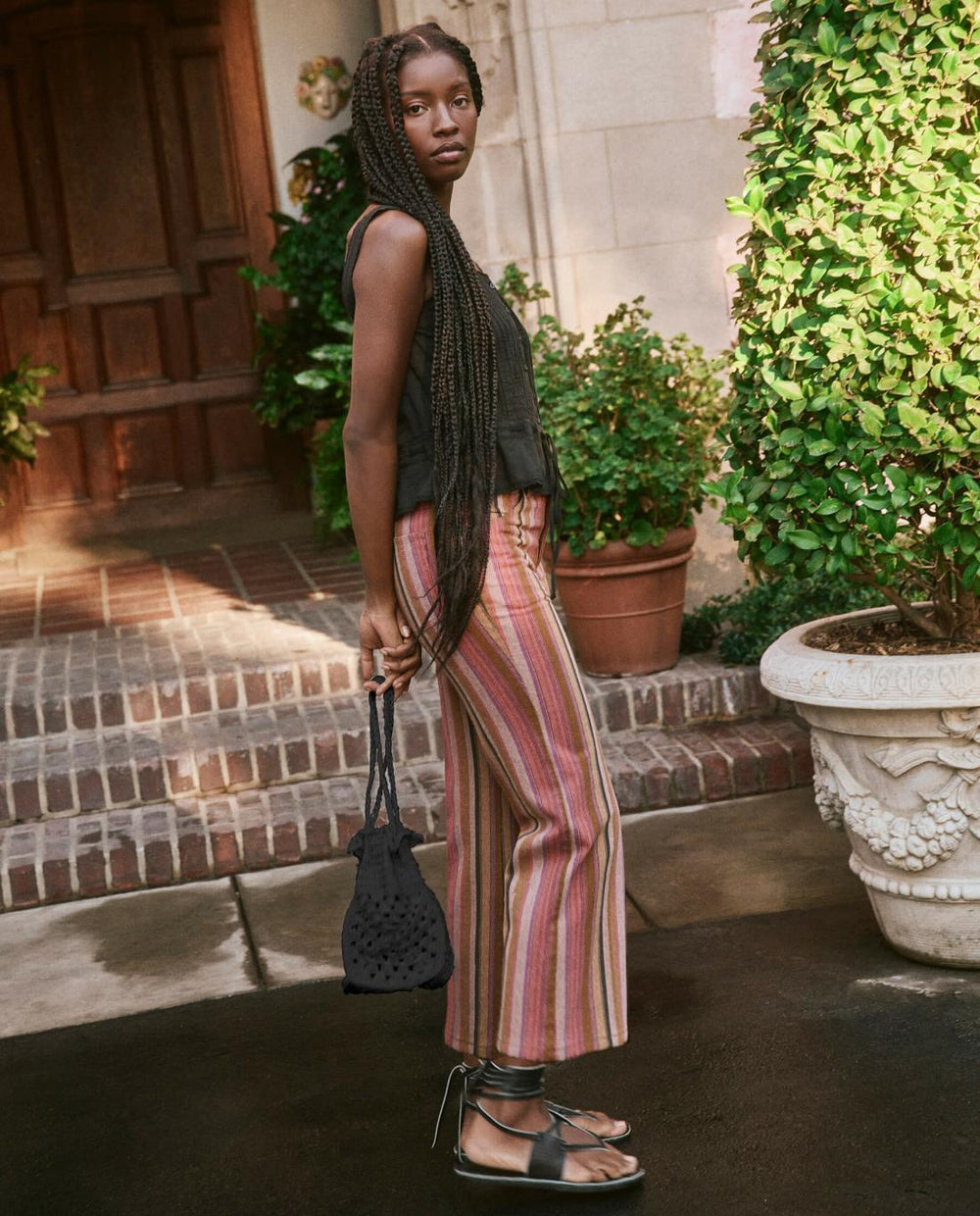 Accessories | Women The Great. The Crochet Drawstring Bag. Black