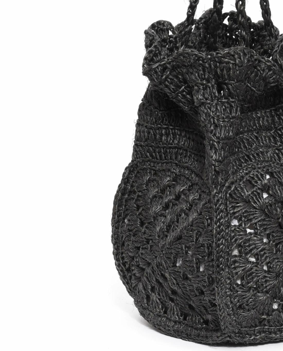 Accessories | Women The Great. The Crochet Drawstring Bag. Black