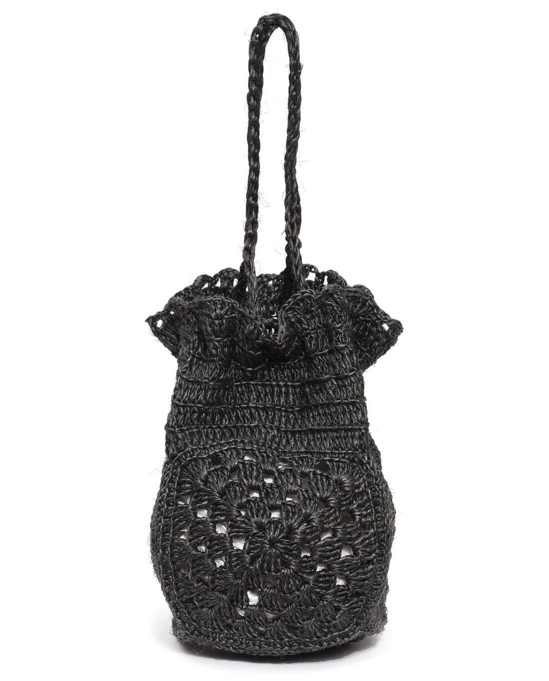 Accessories | Women The Great. The Crochet Drawstring Bag. Black