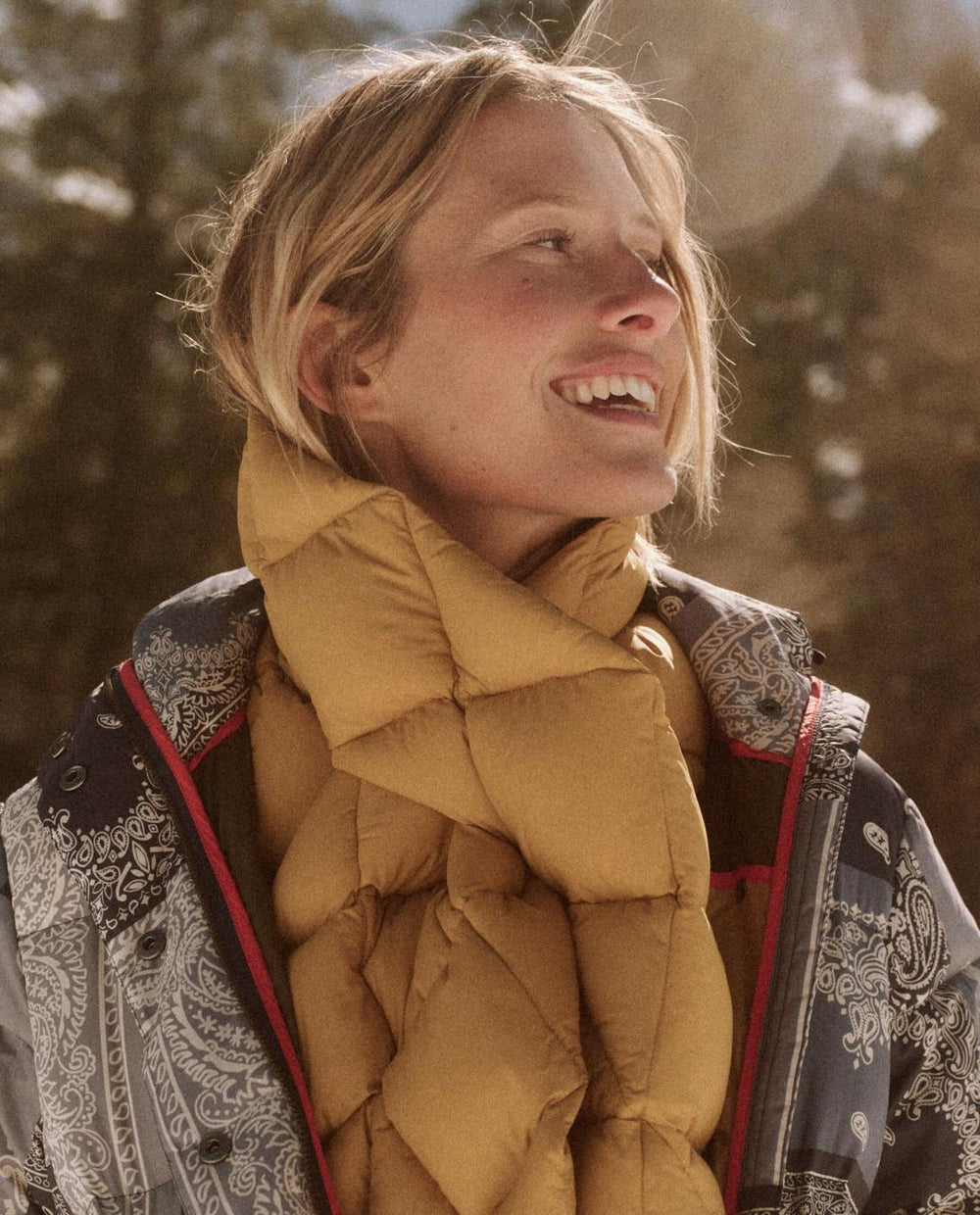 Accessories | Women The Great. The Down Quilted Puffer Scarf. Goldenrod