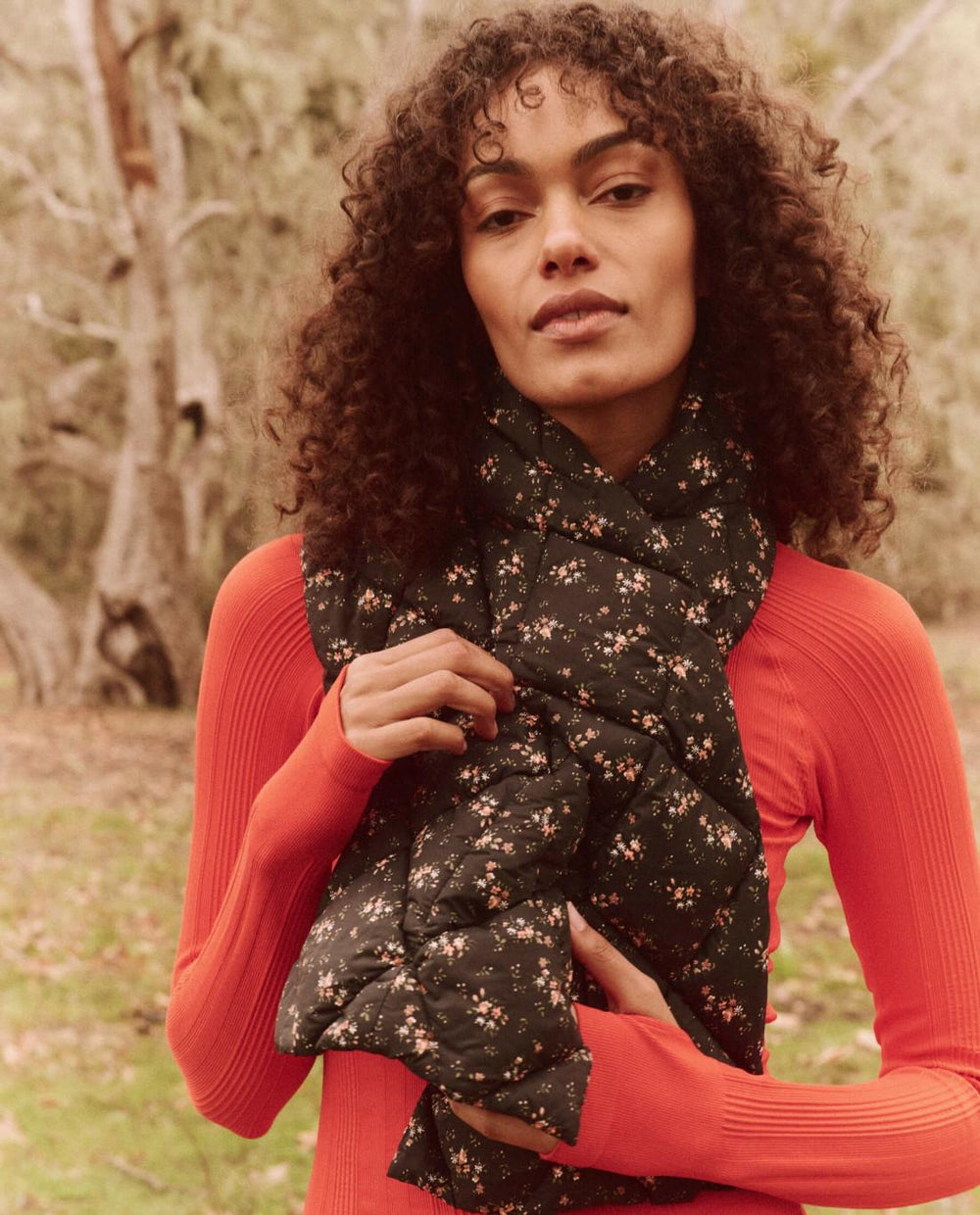 Accessories | Women The Great. The Down Quilted Puffer Scarf. Wilderness Floral