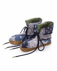 Accessories | Women The Great. The Down Quilted Puffer Slipper. Patchwork Bandana And Evergreen