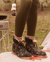 Accessories | Women The Great. The Down Quilted Puffer Slipper. Wilderness Floral And Powder Pink