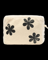 Accessories | Women The Great. The Hand Stamped Pouch. Natural With Black Daisy