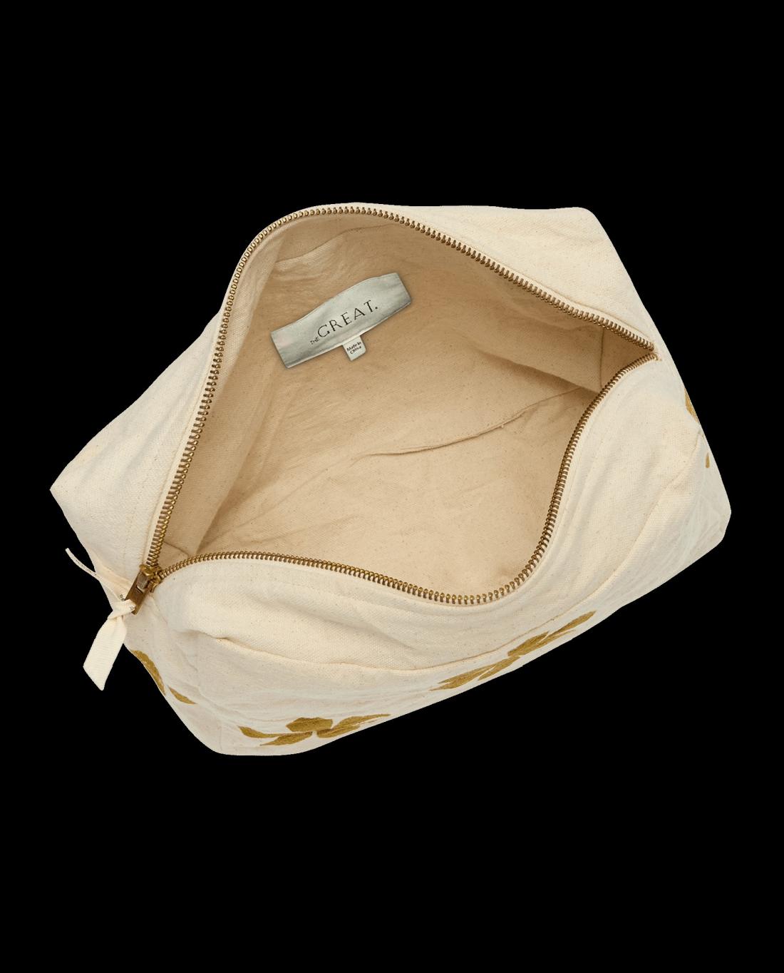 Accessories | Women The Great. The Hand Stamped Pouch. Natural With Camel Daisy