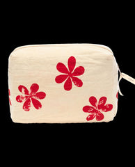 Accessories | Women The Great. The Hand Stamped Pouch. Natural With Hot Red Daisy