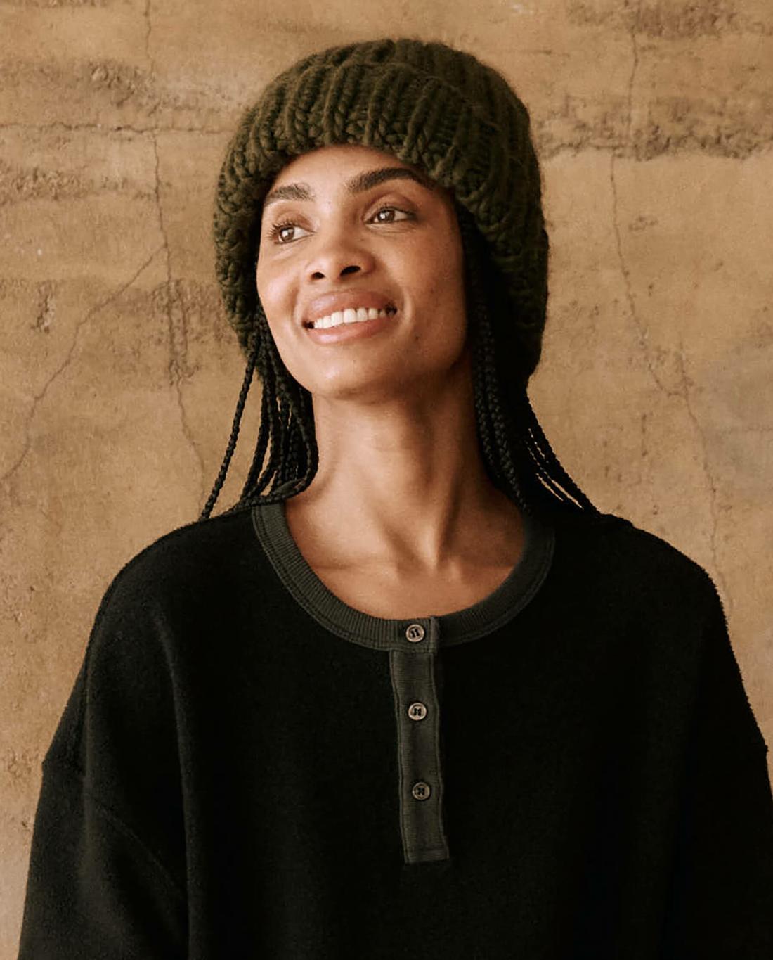 Accessories | Women The Great. The Handknit Chunky Beanie. Winter Moss