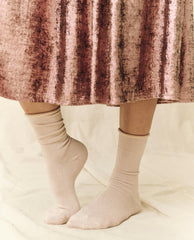 Accessories | Women The Great. The Lurex Sock. Pale Rose