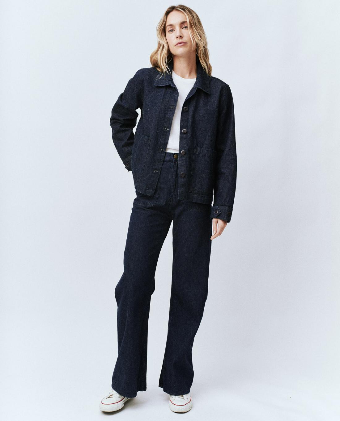 Denim | Women The Great. The Chore Jacket. Rinse Wash