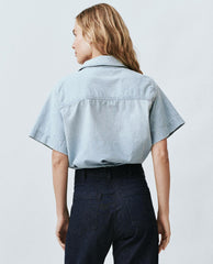 Denim | Women The Great. The County Top. Riverbed Wash