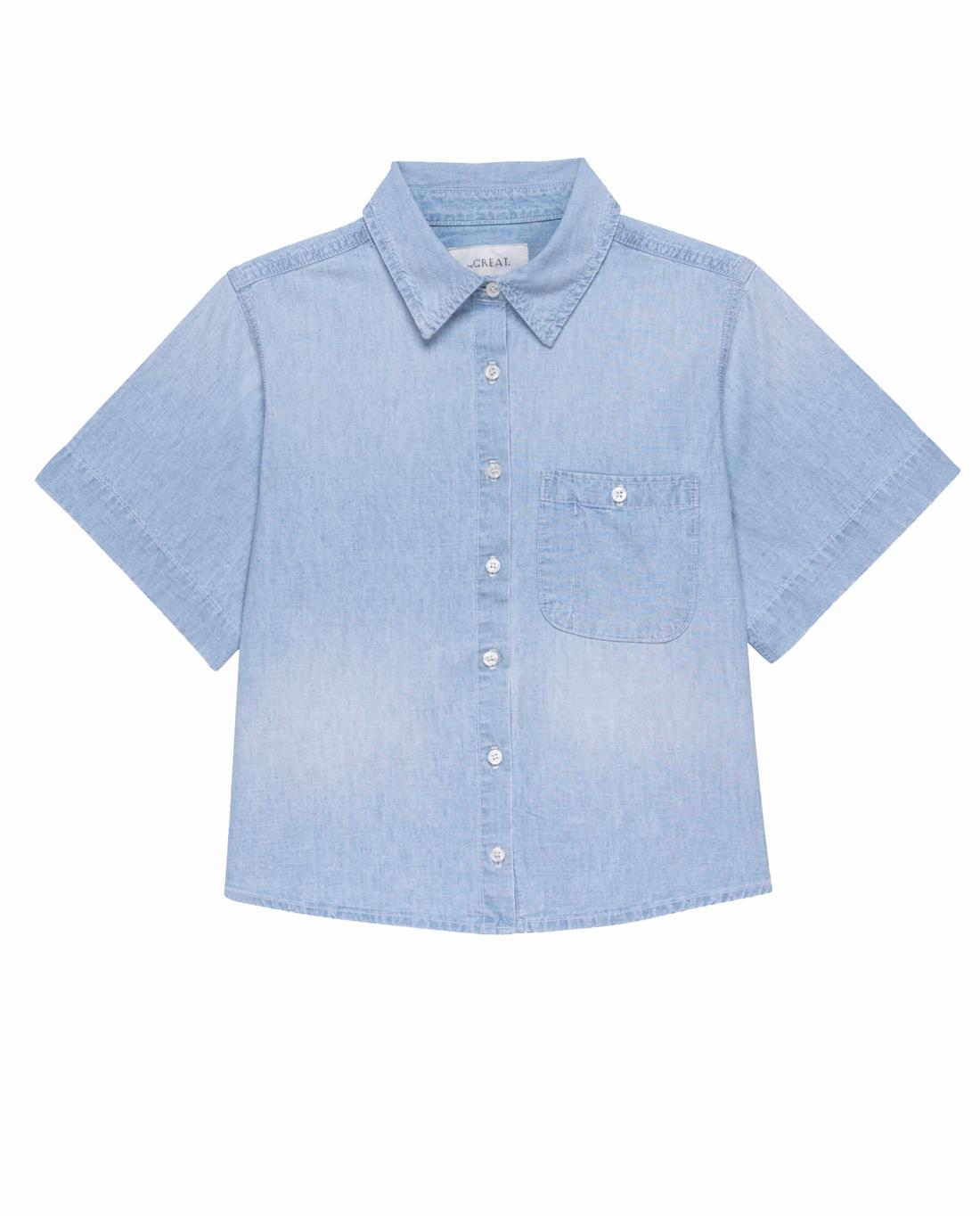 Denim | Women The Great. The County Top. Riverbed Wash