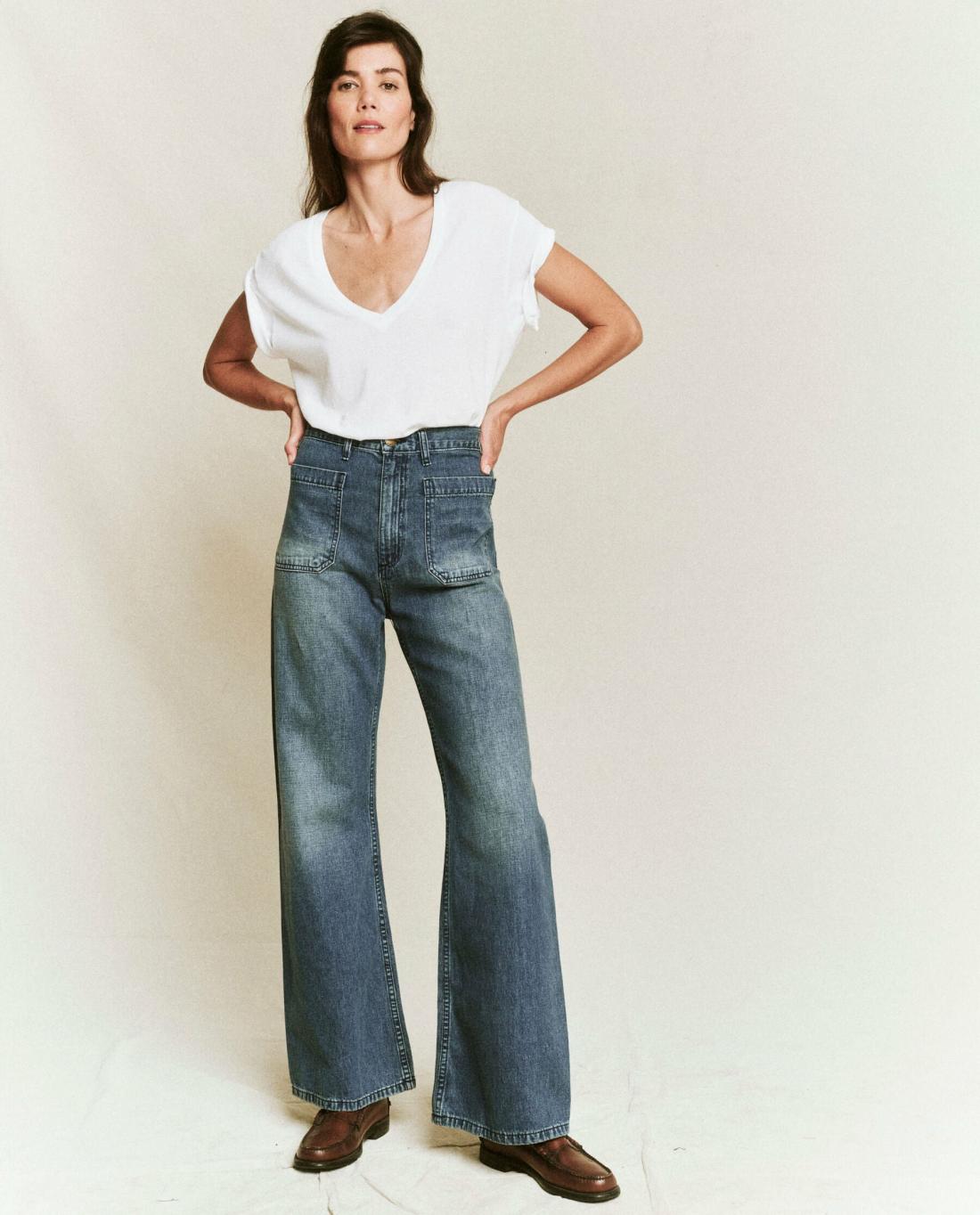 Denim | Women The Great. The Dock Jean. Marina Wash