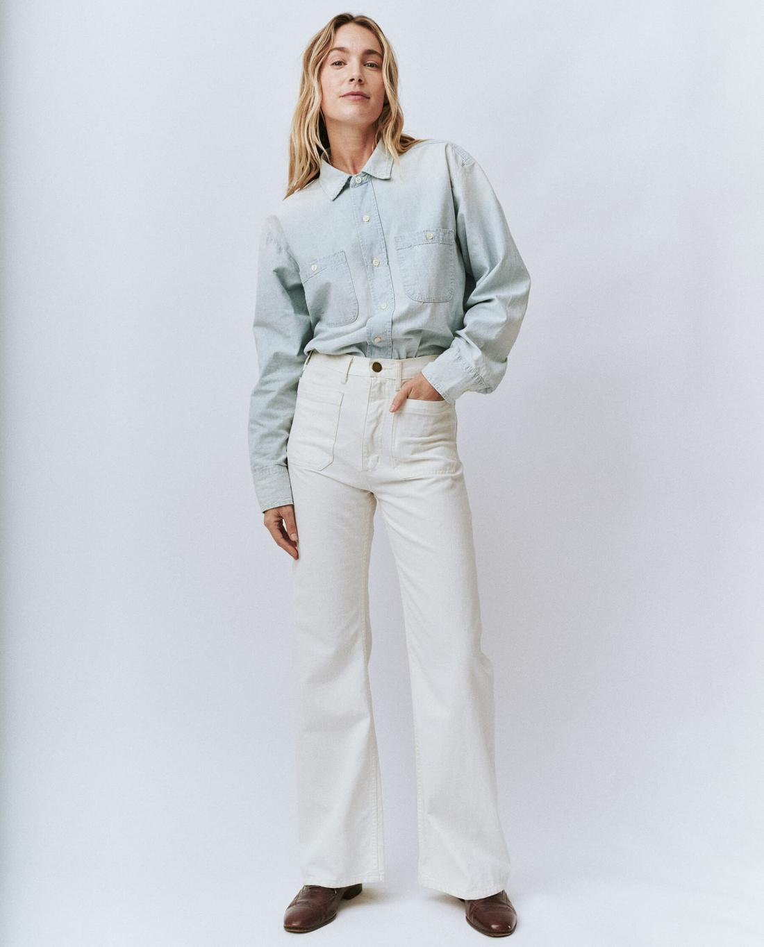 Denim | Women The Great. The Dock Jean. Natural Hemp